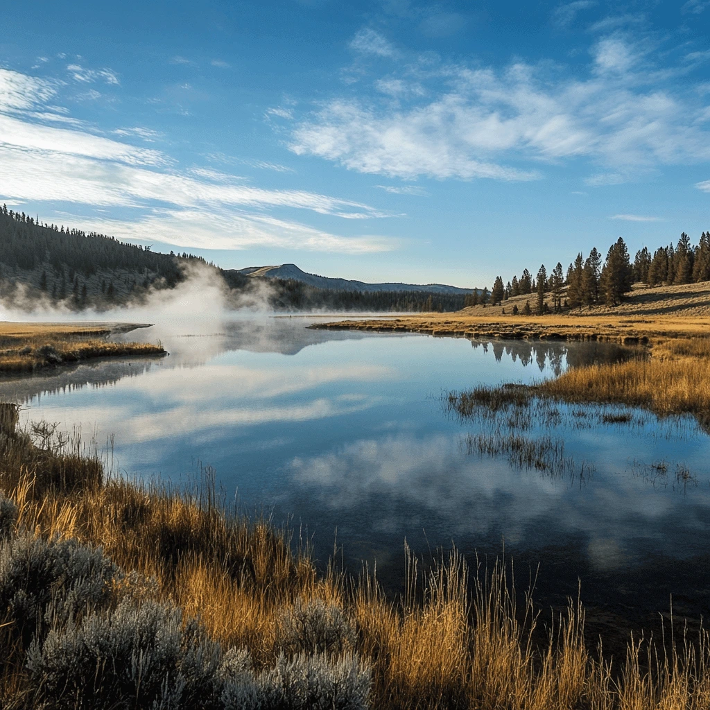 panoramic landscape of yellowstone