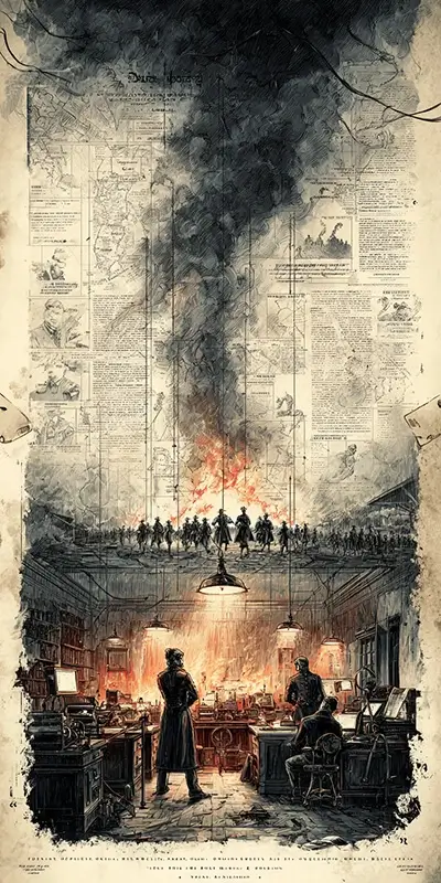 illustration of the telegraph revolutionizing war and information during the American Civil War