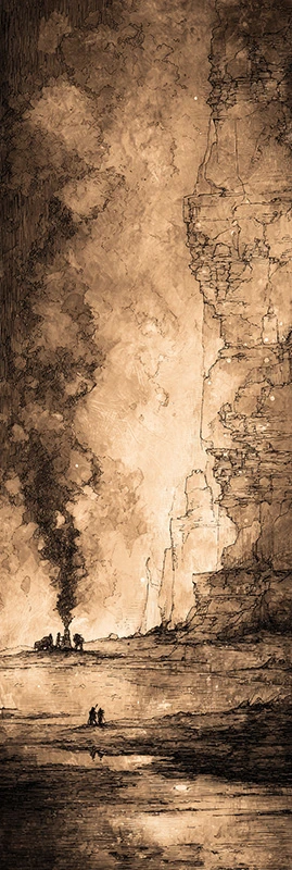 representation of human communication across time, with ancient cave paintings, rhythmic drums, rising smoke signals